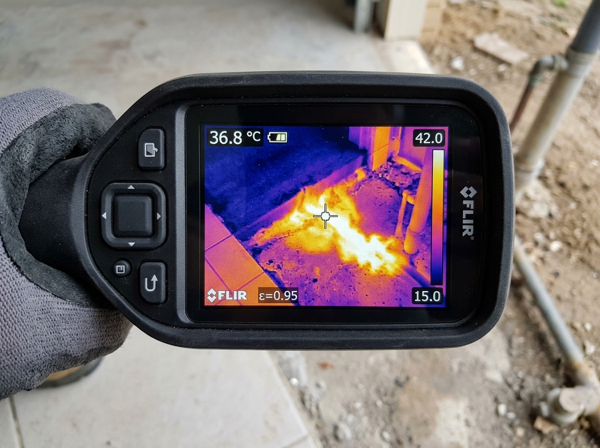 Thermal imaging and hot water slab leak repair in Pensacola